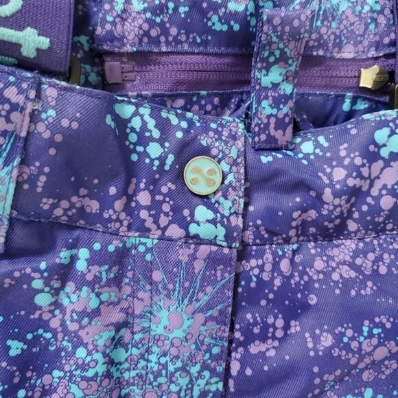 XMTN Water Resistant Multi Adjustable Purple Splatter Snowpants-Like New-Size 14 - Picture 11 of 16